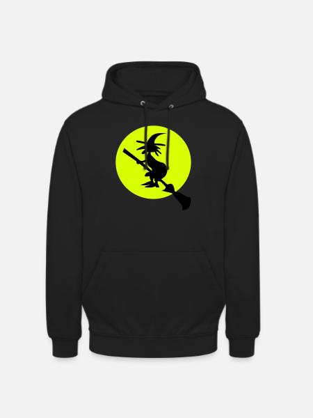 witch and full moon - Unisex Hoodie - black