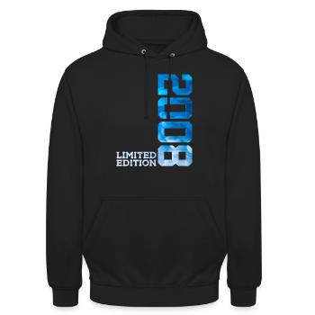18. GEBURTSTAG LIMITED EDITION 2008 - Unisex Hoodie - Schwarz - Vorne - Alina (178cm) & Michal (187cm)