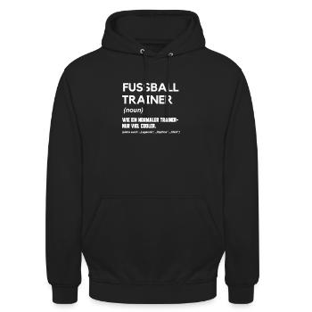 Fussball Trainer Fußball Coach Definition - Unisex Hoodie - Schwarz - Vorne - Alina (178cm) & Michal (187cm)