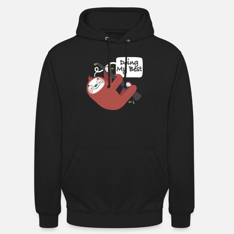 Faul, Faultier, langsam, müde, chillen - Unisex Hoodie - Schwarz