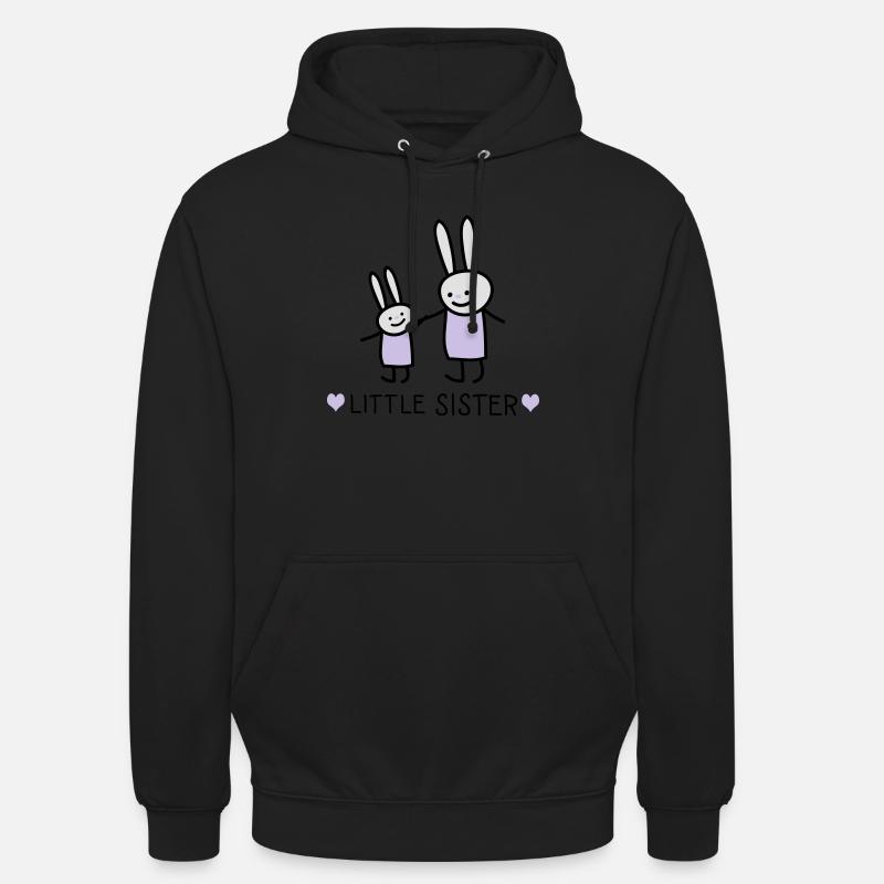 little Sster /rabbits) - Sweat-shirt à capuche unisexe - noir