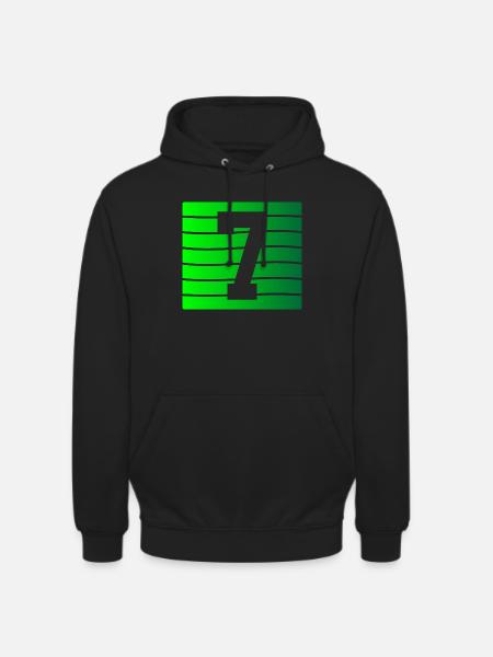 Green Stripe-7 Contrast Design - Unisex Hoodie - black