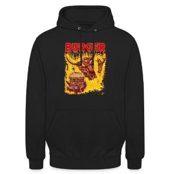 Burger - Unisex Hoodie - Schwarz - Vorne - Alina (178cm) & Michal (187cm)