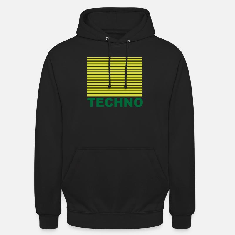 techno - Sweat-shirt à capuche unisexe - noir