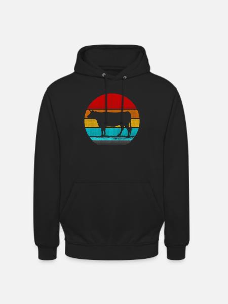 Retro Vinatge Kuh - Unisex Hoodie - Schwarz