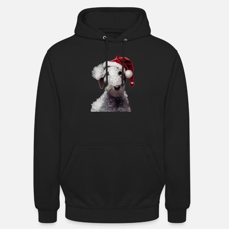Noël Bedlington Terrier - Sweat-shirt à capuche unisexe - noir