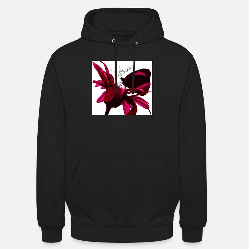 Papillon magique rouge - Sweat-shirt à capuche unisexe - noir