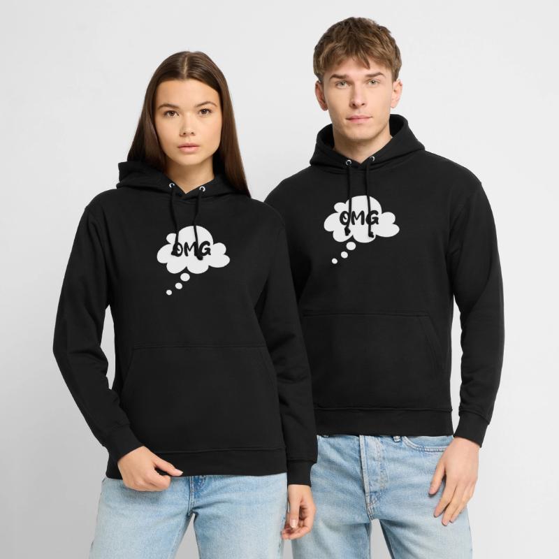 Saying OMG Cloud Thought Bubble Speech Bubble Simple Unisex Hoodie