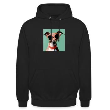 Lévrier Italien Cool - Chien lévrier italien - Sweat-shirt à capuche unisexe - noir - Devant - Alina (178cm) & Michal (187cm)