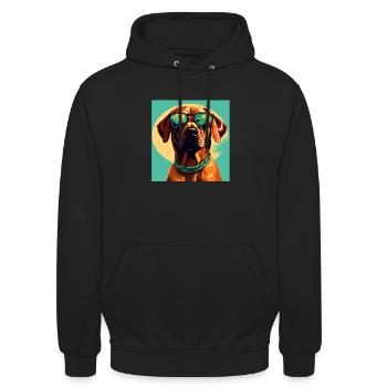 Rhodesian Ridgeback Cool - Rhodesian Ridgeback - Unisex Hoodie - black - Front - Alina (178cm) & Michal (187cm)