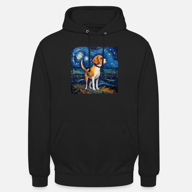 Beagle Nuit étoilée - Sweat-shirt à capuche unisexe - noir