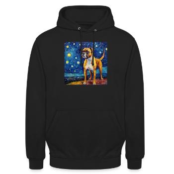 Boxer Nuit étoilée - Sweat-shirt à capuche unisexe - noir - Devant - Alina (178cm) & Michal (187cm)