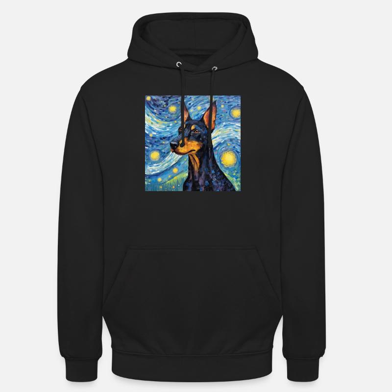 Doberman Nuit étoilée - Sweat-shirt à capuche unisexe - noir