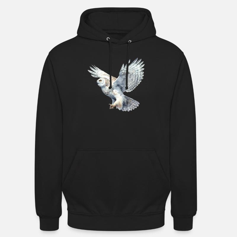 Harfang des neiges 04 - Sweat-shirt à capuche unisexe - noir