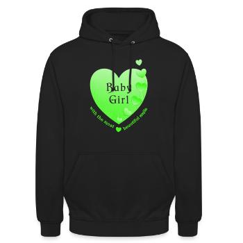 girl baby girl - Unisex Hoodie - Schwarz - Vorne - Alina (178cm) & Michal (187cm)