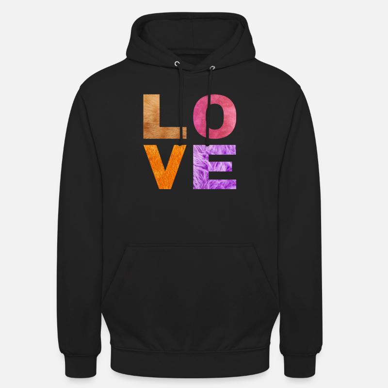 L O V E - Sweat-shirt à capuche unisexe - noir