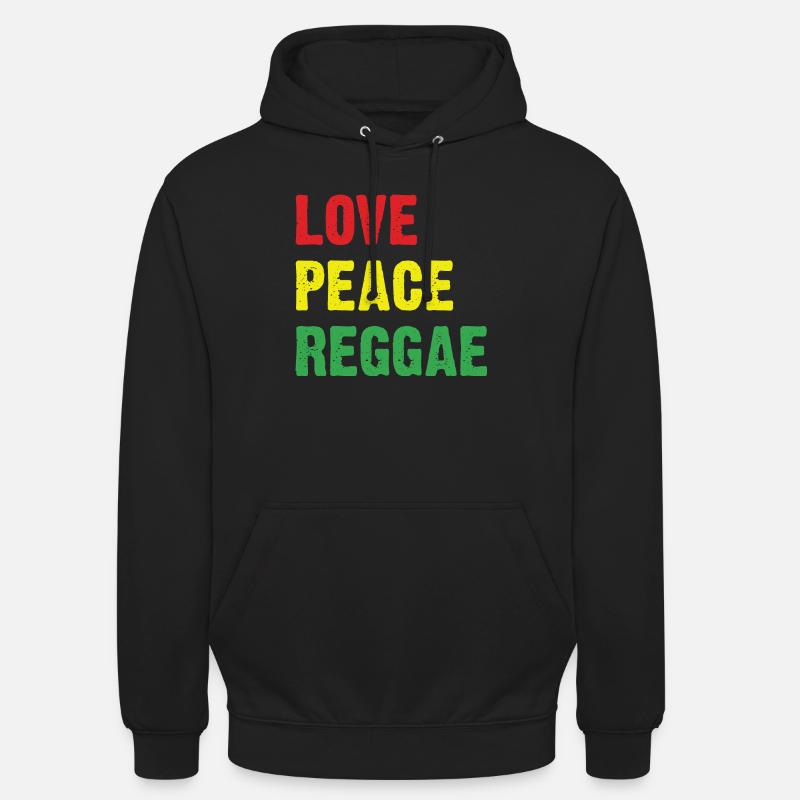Liebe Frieden Reggae - Unisex Hoodie - Schwarz
