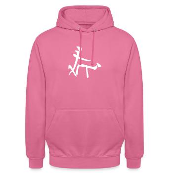Chinese sign sex doggystyle White - Unisex Hoodie - pink - Front - Alina (178cm) & Michal (187cm)
