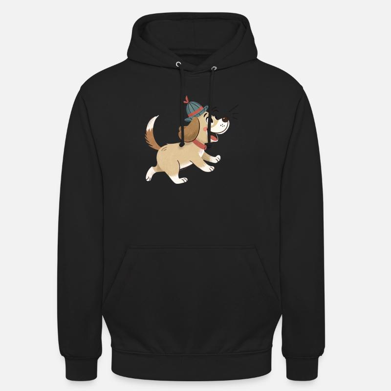 Chien mignon - Sweat-shirt à capuche unisexe - noir