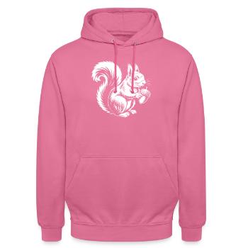 Squirrels & Acorns: Forest Dwellers - Unisex Hoodie - pink - Front - Alina (178cm) & Michal (187cm)