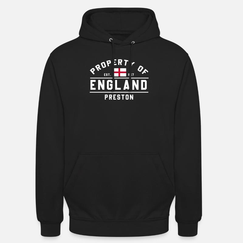 Angleterre Propriété Preston Logo - Sweat-shirt à capuche unisexe - noir