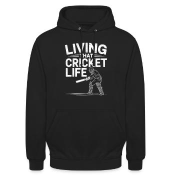 Drôle de cricket : Jeu de cricket vintage - Sweat-shirt à capuche unisexe - noir - Devant - Alina (178cm) & Michal (187cm)