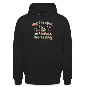 Hug The Apex Not Reality - Unisex Hoodie - black - Front - Alina (178cm) & Michal (187cm)