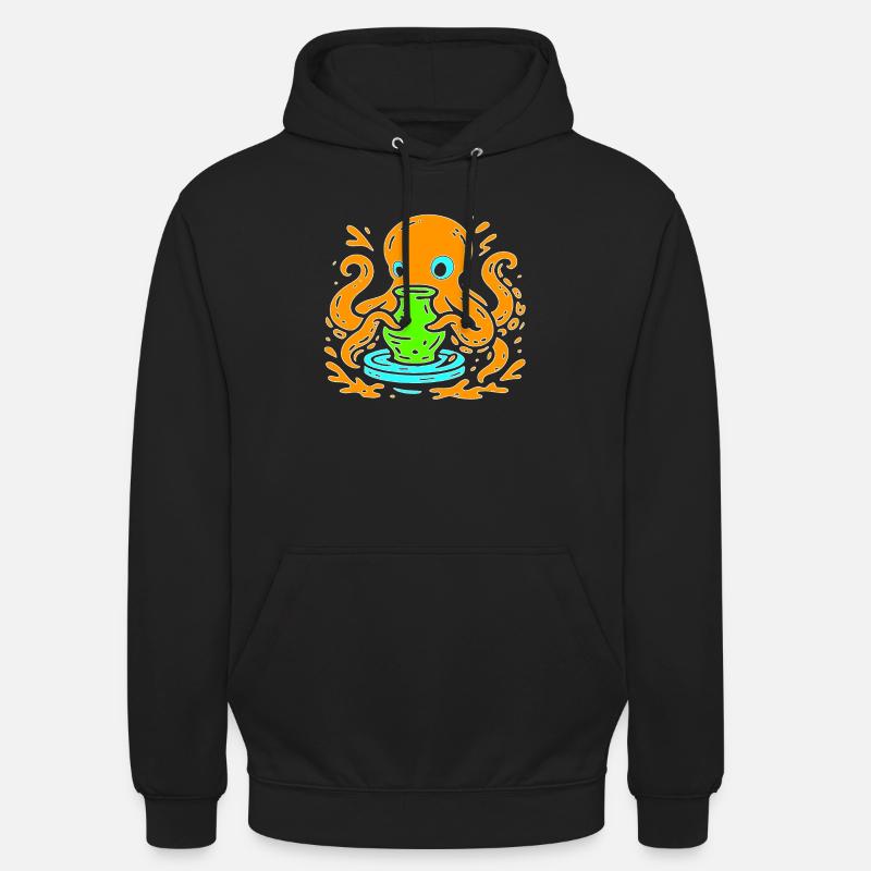 Pop Art orange avec vase - Sweat-shirt à capuche unisexe - noir