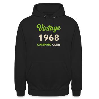 Vintage 1968 – Camping Club Retro Birth Year - Unisex Hoodie - black - Front - Alina (178cm) & Michal (187cm)