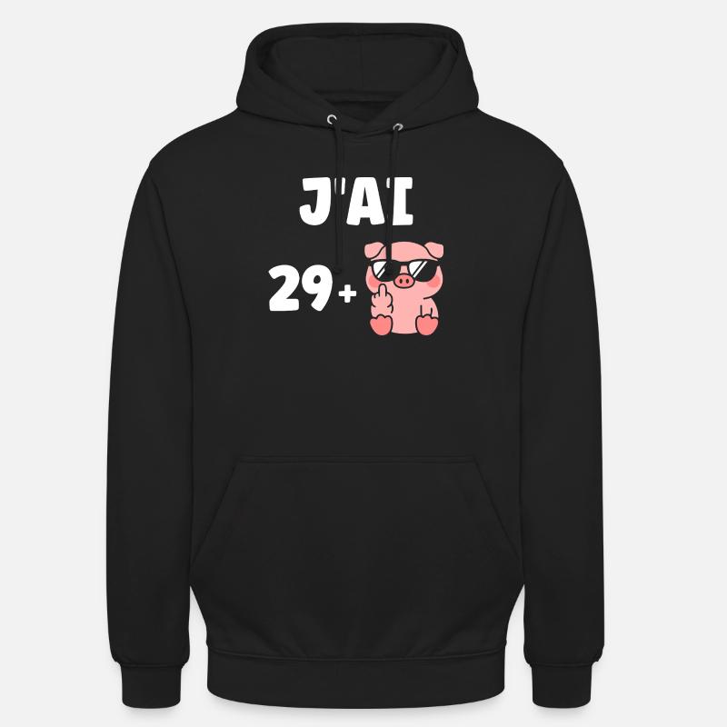 29 + 1 - Sweat-shirt à capuche unisexe - noir