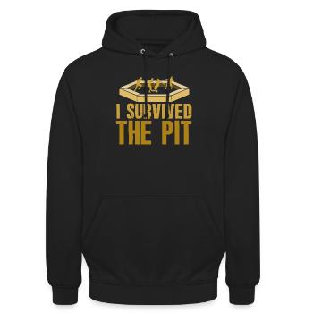 I Survived The Pit - Unisex Hoodie - black - Front - Alina (178cm) & Michal (187cm)