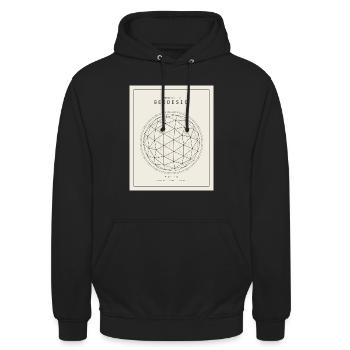 Geodesian Sphere Geometry Pattern - Unisex Hoodie - black - Front - Alina (178cm) & Michal (187cm)