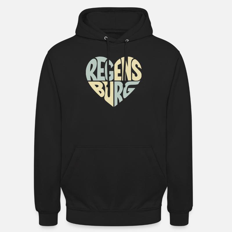 Conception du cœur de Ratisbonne - Sweat-shirt à capuche unisexe - noir