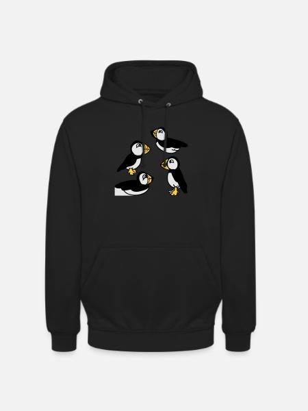 Family of Puffins - Unisex Hoodie - black