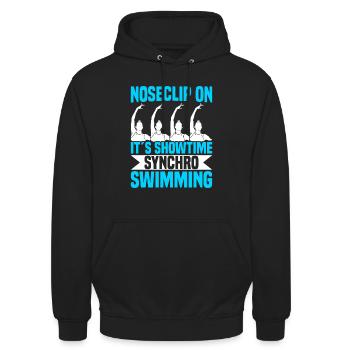 Synchronschwimmen - Unisex Hoodie - Schwarz - Vorne - Alina (178cm) & Michal (187cm)