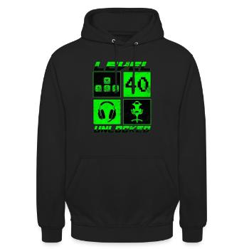 Level 40 Unlocked 40th Birthday Gamer - Unisex Hoodie - black - Front - Alina (178cm) & Michal (187cm)