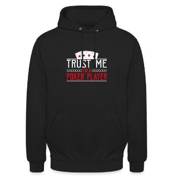 Poker Karten Pokern Casino Spruch - Unisex Hoodie - Schwarz - Vorne - Alina (178cm) & Michal (187cm)
