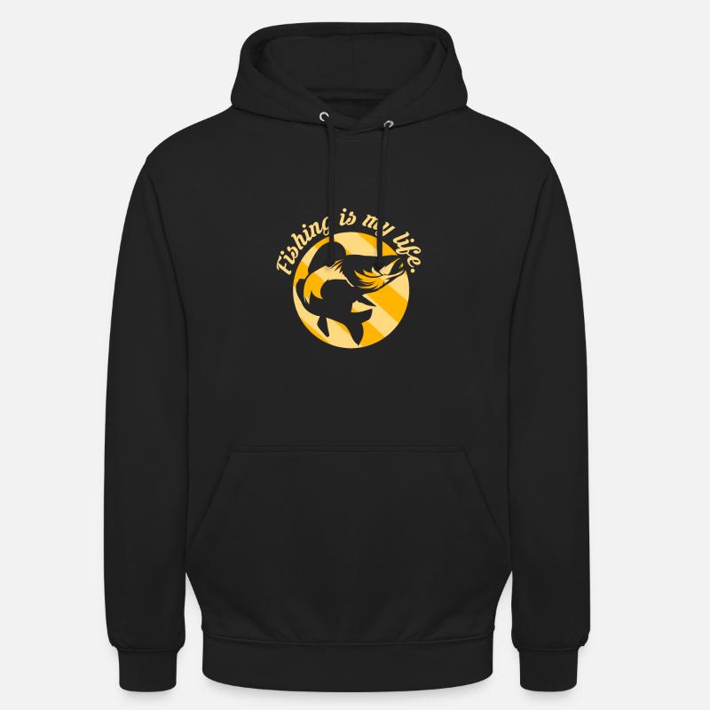 Poisson Zander - Sweat-shirt à capuche unisexe - noir