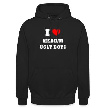 I love boys - Unisex Hoodie - Schwarz - Vorne - Alina (178cm) & Michal (187cm)