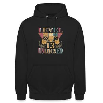 13. Geburtstag Gamer 13 Jahre - Unisex Hoodie - Schwarz - Vorne - Alina (178cm) & Michal (187cm)
