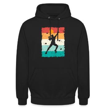 Boulder Klettern Bouldern Kletterer Bergsteiger - Unisex Hoodie - Schwarz - Vorne - Alina (178cm) & Michal (187cm)