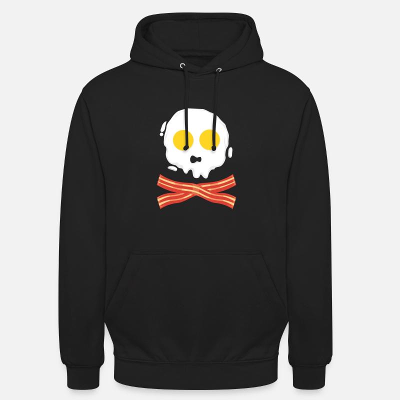 Skull: Bacon & Eggs Funny Gift Idea Pirate - Unisex Hoodie - black