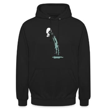 DRÔLE DE MARSHMALLOW VOMIT. HALLOWEEN - Sweat-shirt à capuche unisexe - noir - Devant - Alina (178cm) & Michal (187cm)