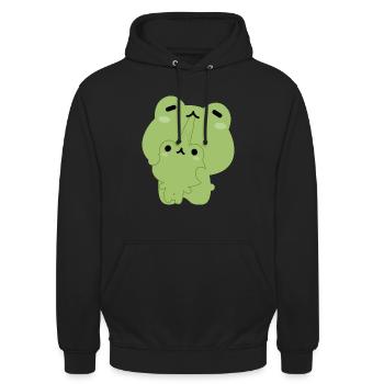 Couple de grenouilles - Sweat-shirt à capuche unisexe - noir - Devant - Alina (178cm) & Michal (187cm)