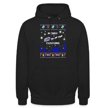 Zoll Xmas blau - Unisex Hoodie - Schwarz - Vorne - Alina (178cm) & Michal (187cm)