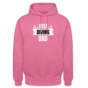 Diving father gift - Unisex Hoodie - pink - Front - Alina (178cm) & Michal (187cm)