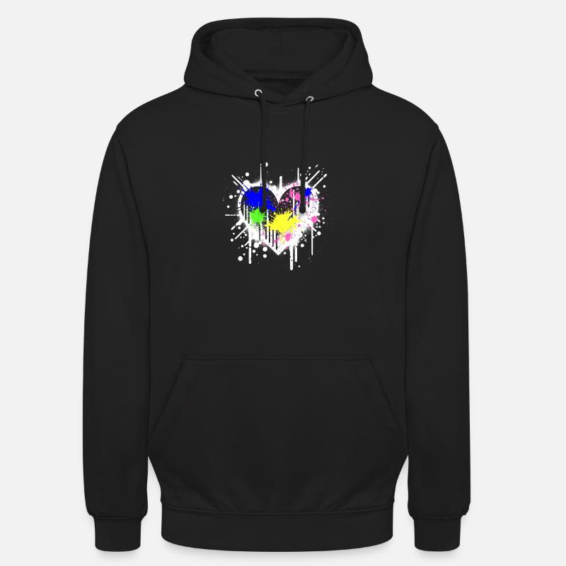 Graffiti-Herz - Unisex Hoodie - Schwarz