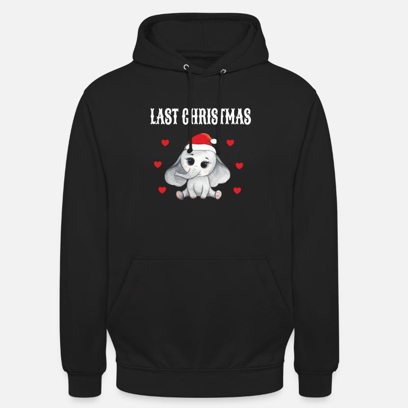 Éléphant Père Noël Joyeux Noël - Sweat-shirt à capuche unisexe - noir