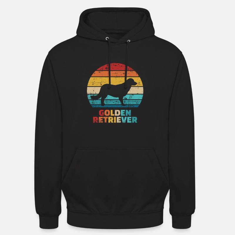 Golden retrievers - Sweat-shirt à capuche unisexe - noir