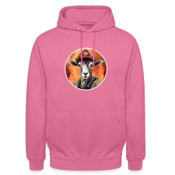 Chèvres de pompiers - Sweat-shirt à capuche unisexe - rose - Devant - Alina (178cm) & Michal (187cm)